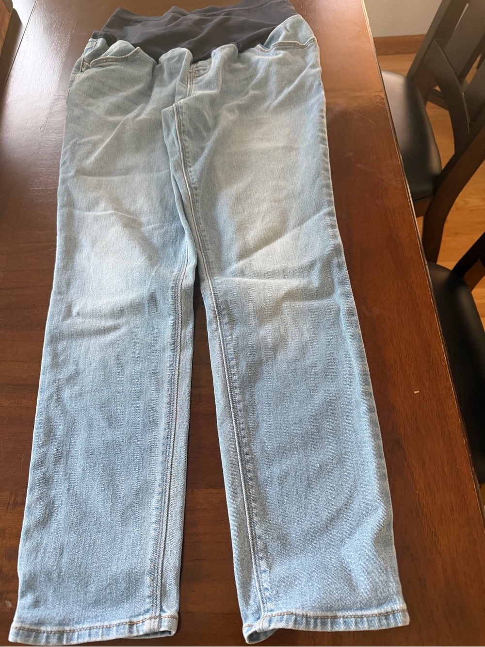 Old Navy Light Wash Maternity Skinny Jeans with Blue Panel